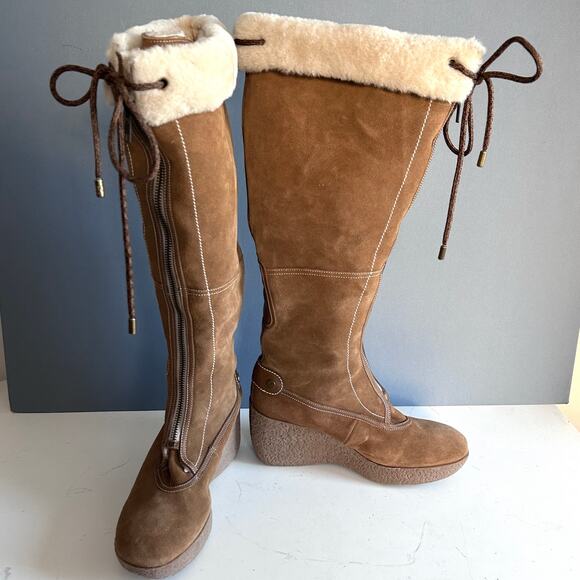 Cole Haan boots women's size 9 over the knee sherpa shearling sheepskin tall - Picture 1 of 16